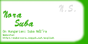 nora suba business card